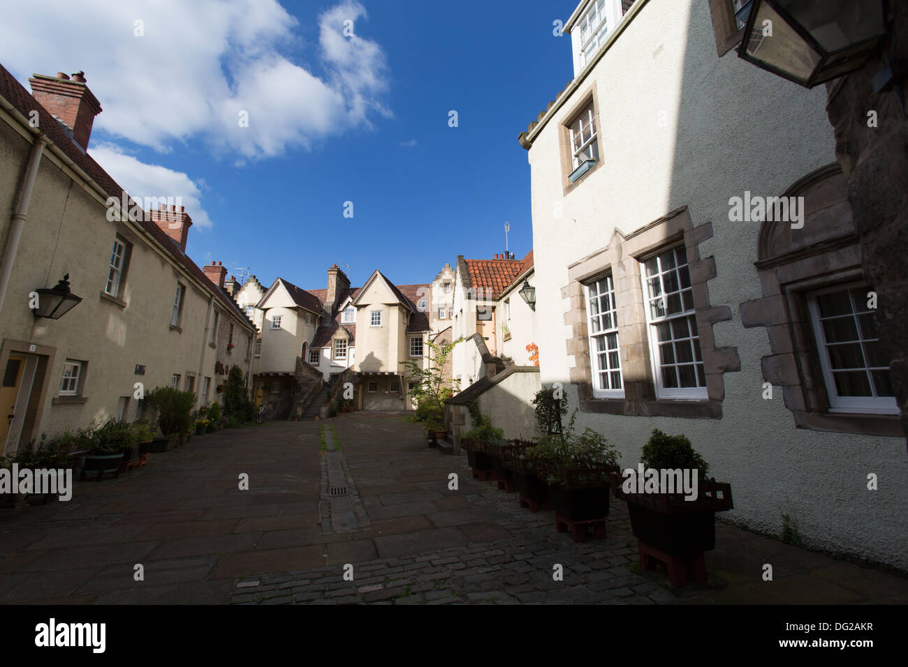 Stadt Edinburgh, Schottland. Malerischer Blick auf die weissen Pferd in der Nähe der einst das 17. Jahrhundert White Horse Inn enthalten. Stockfoto