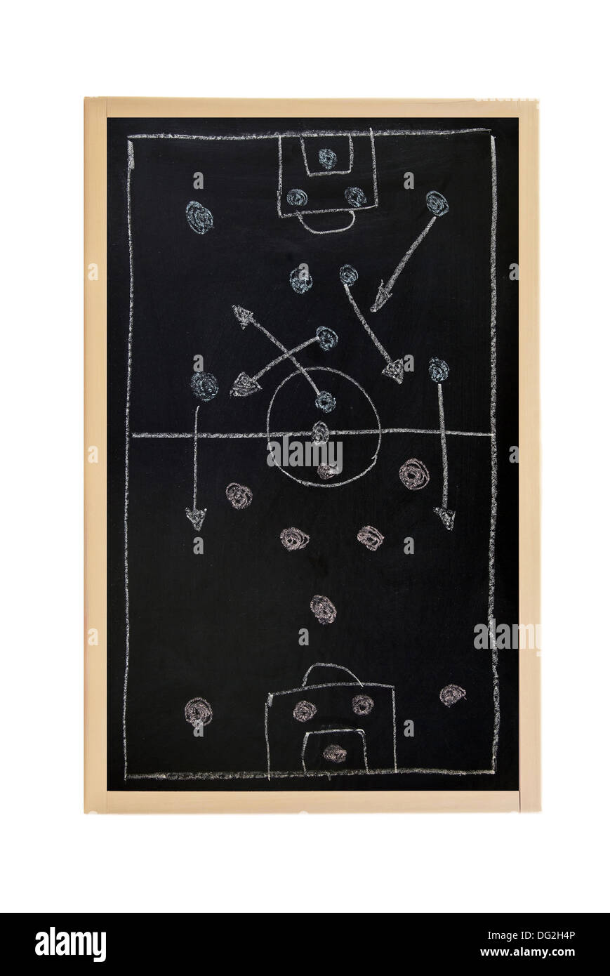 Befehl Taktik ist auf dem Fußballplatz Stockfoto