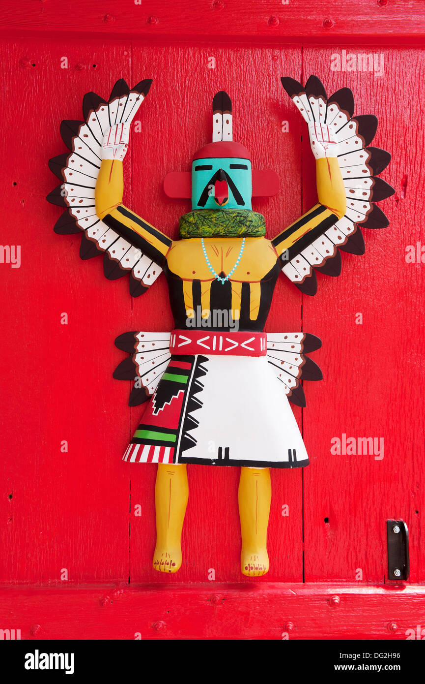 Auf einer Tür Schnitzen Indianer Stockfoto