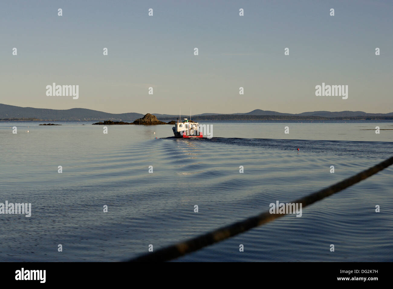 Hummer-Boot Kanzel Hafen Penobscott Bay Maine Küste New England USA Stockfoto