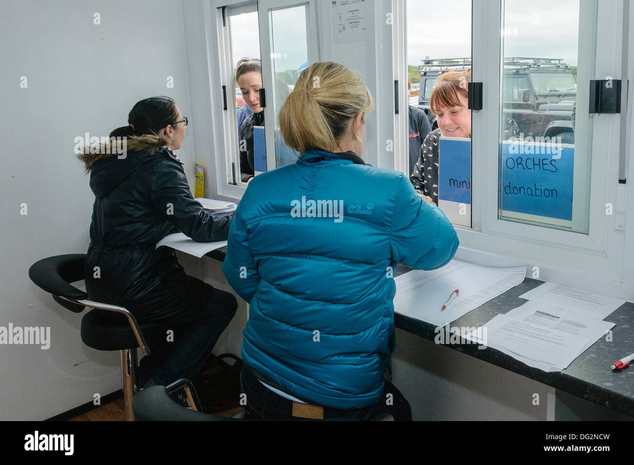 Im Inneren einer Kasse ein outdoor-event Stockfoto