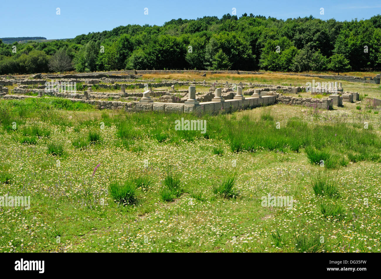 Überreste der römischen militärischen Lager Aquis Querquennis, Bande, Ourense, Galicien, Spanien Stockfoto