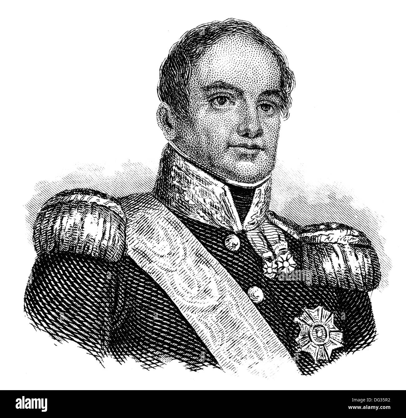 Georges Mouton, Comte de Lobau, 1770-1838, ein französischer Soldat und Politiker, Marschall von Frankreich Stockfoto