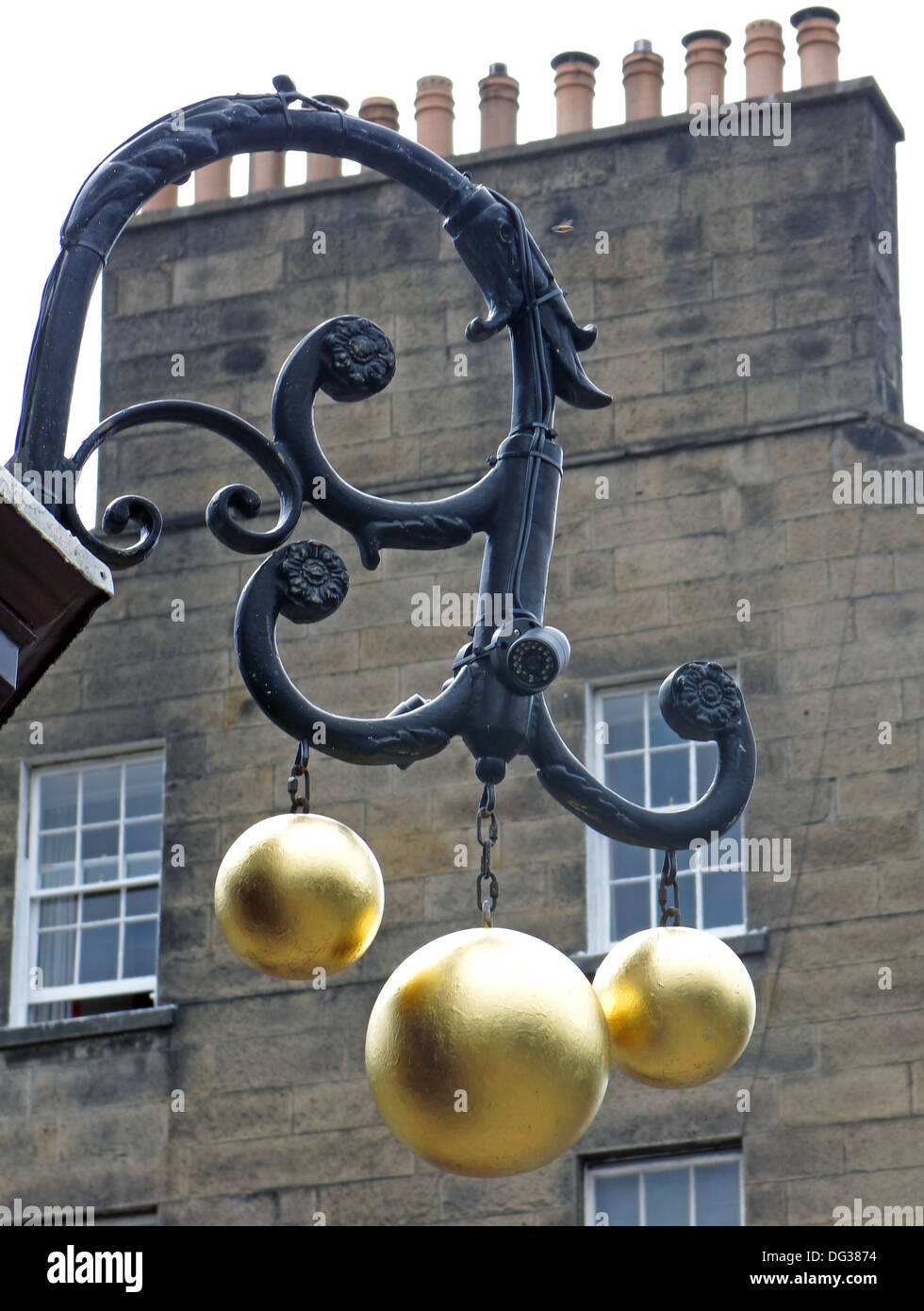 Pfandhaus - Golden Balls Frederick Street, Edinburgh New Town , Schottland, Großbritannien Stockfoto