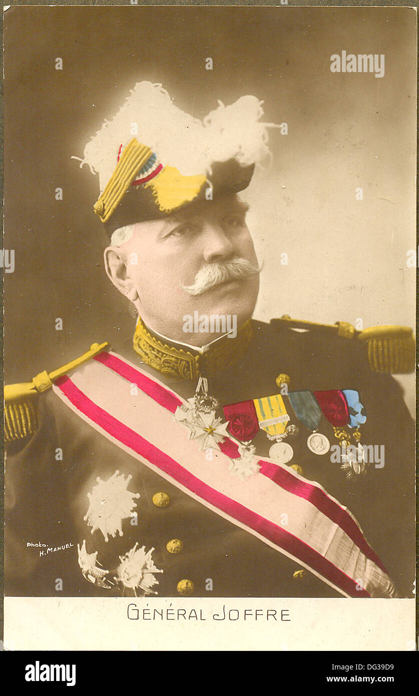 Weltkrieg eine Postkarte von General Joffre Stockfoto