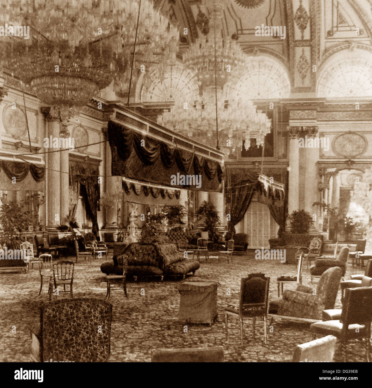 Indien - die großen Durbar Hall - Palast von HH Maharaja von Gwalior frühen 1900er Jahren Stockfoto