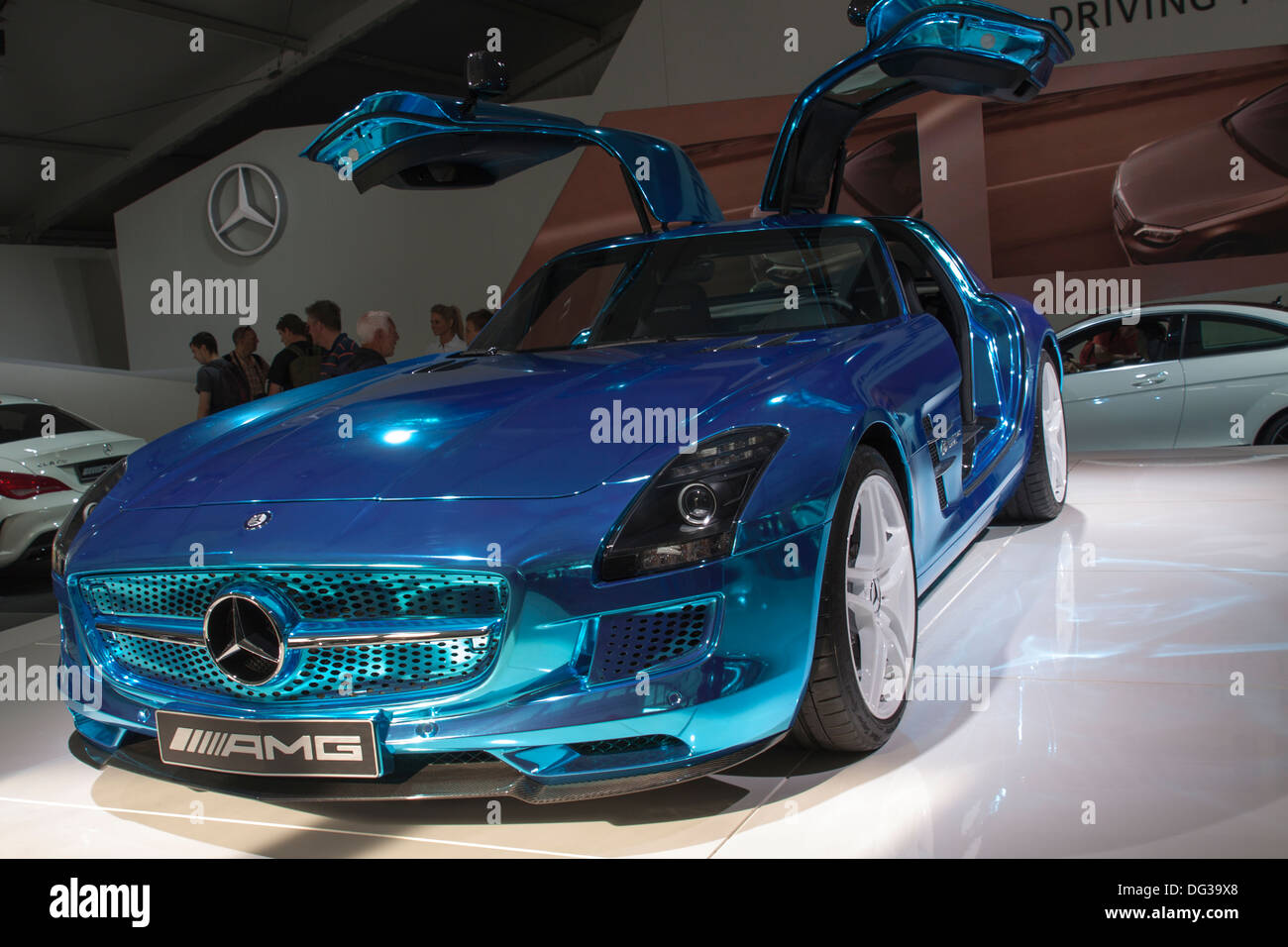 Mercedes SLS AMG in Goodwood 2013 blau Stockfoto