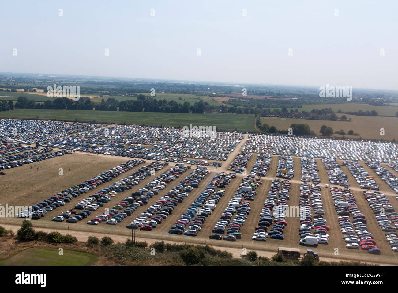 Luftbild eines Parkplatzes beim Goodwood Festival 2013 Stockfoto
