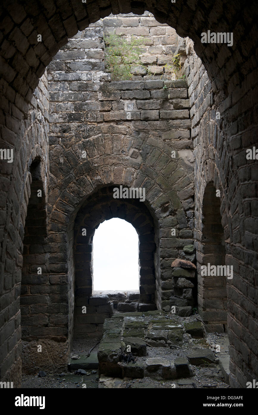 Innenraum einer hohlen Festung am Huanghuacheng große Mauer in Huairou, Beijing, China. 2013 Stockfoto