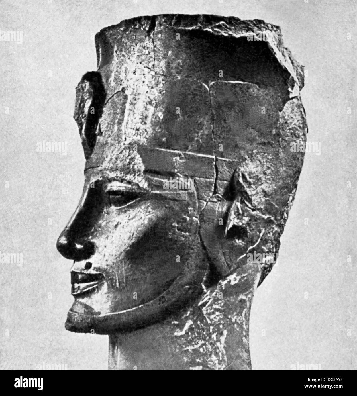 Dieser Granit-Kopf von Amenophis III ist jetzt im British Museum. Amenophis III war der neunte Pharao der 18. Dynastie. Stockfoto