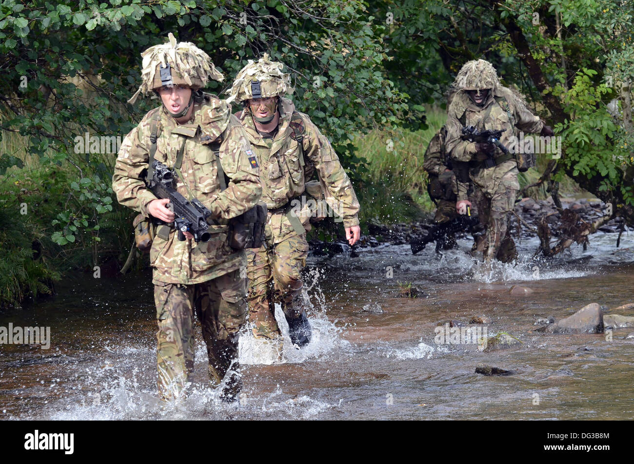 Welsh Guards Leben Sennybrige Schießplätze Brecon Stockfoto