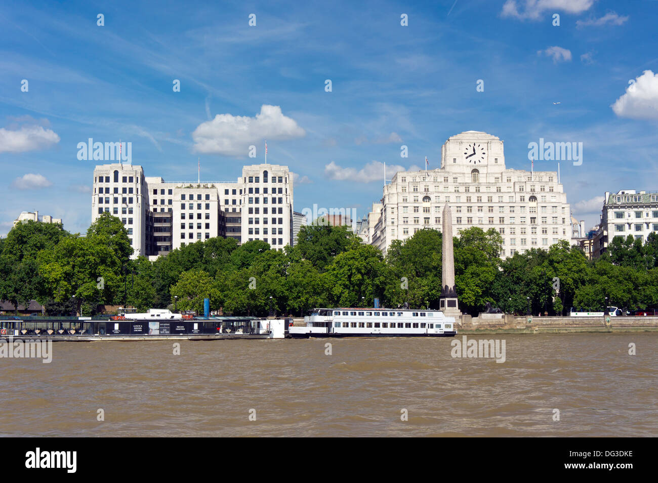 Fluss Themse London England Uk Kleopatras Nadel Stockfoto