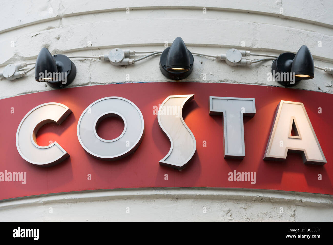 Costa Coffee Shop anmelden und logo Stockfoto