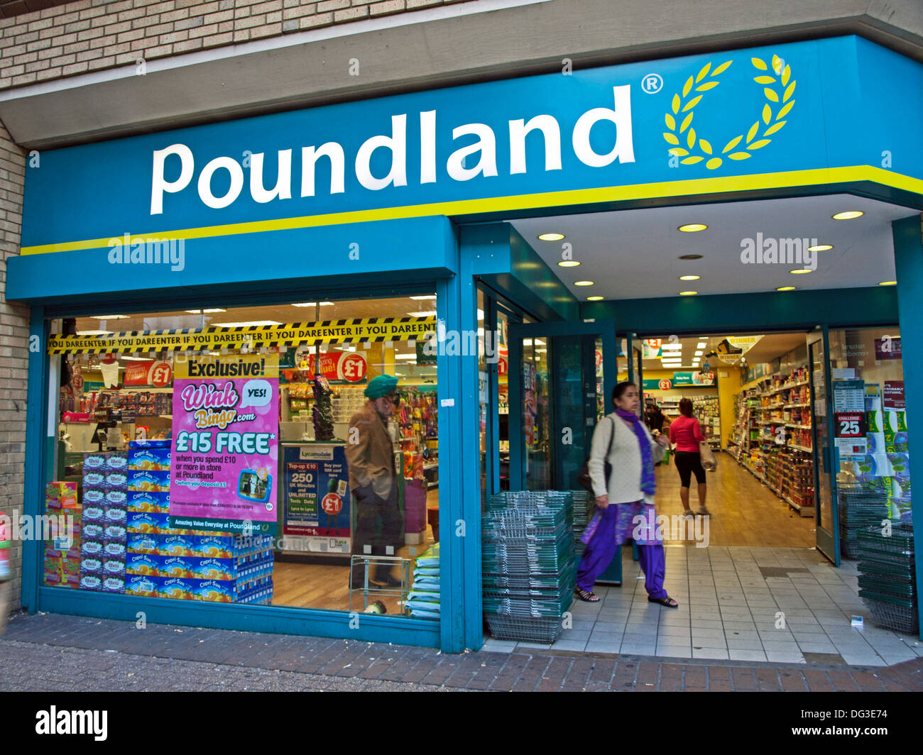 Poundland Store, Woolwich Stadtzentrum, London, England, Vereinigtes Königreich Stockfoto