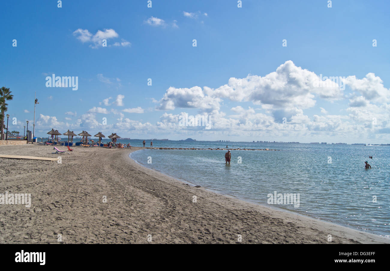 Strand von Los Alcazares Murcia Spanien Mar Menor Stockfoto