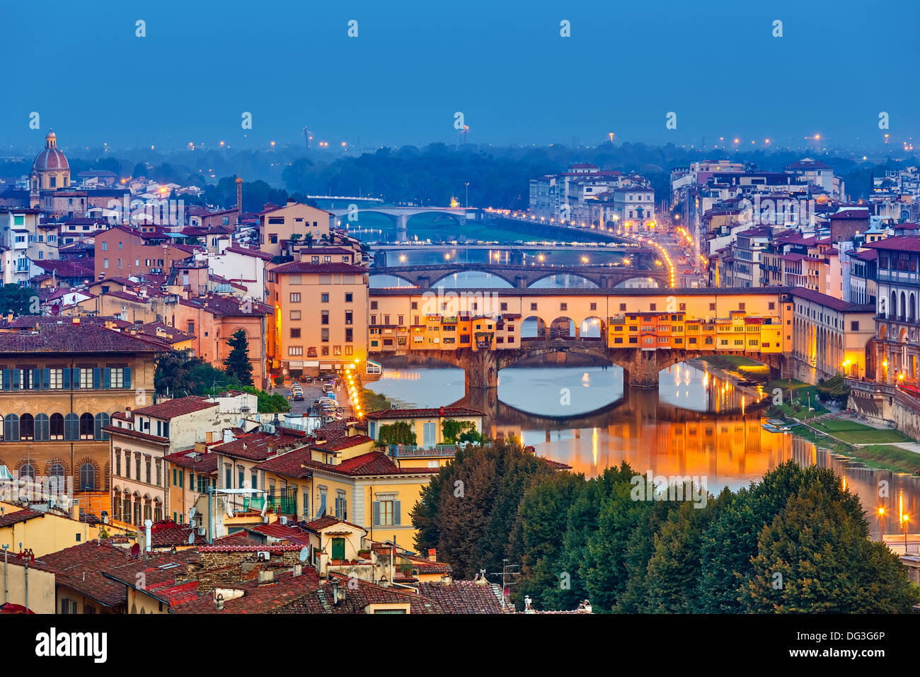 Brücken in Florenz Stockfoto