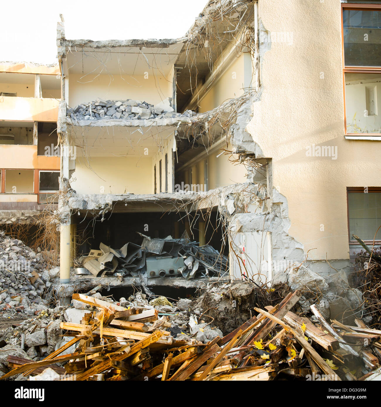 Abriss-Baustelle Stockfoto