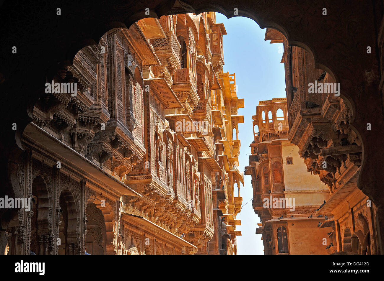 Patwa Havelis, renommierte private Villa in Jaisalmer, Rajasthan, Indien, Asien Stockfoto
