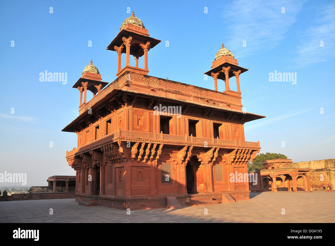 Fein gemeißelt Palast aus dem 16. Jahrhundert, Fatehpur Sikri, UNESCO-Weltkulturerbe, Uttar Pradesh, Indien, Asien Stockfoto