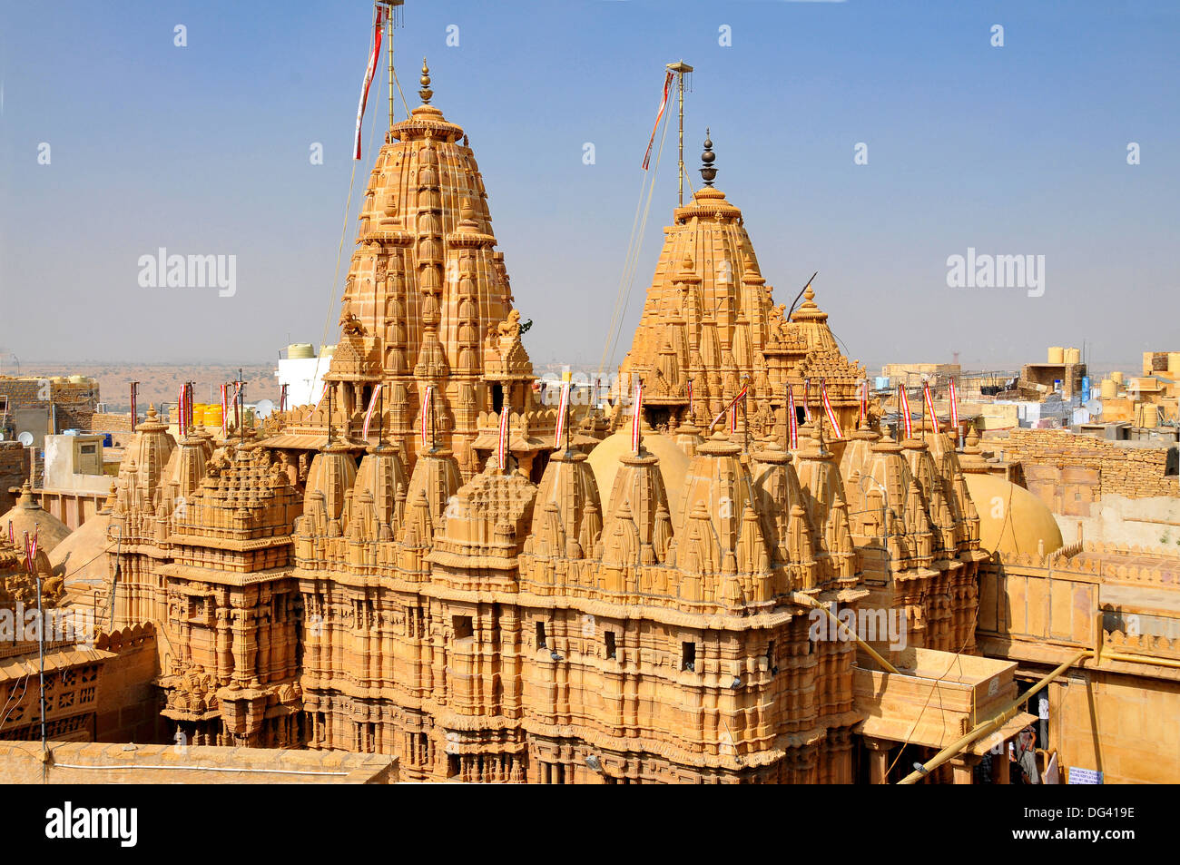 Jain-Tempel von Adinath (Rishabha), stammt aus dem 12. Jahrhundert, Jaisalmer, Rajasthan, Indien, Asien Stockfoto