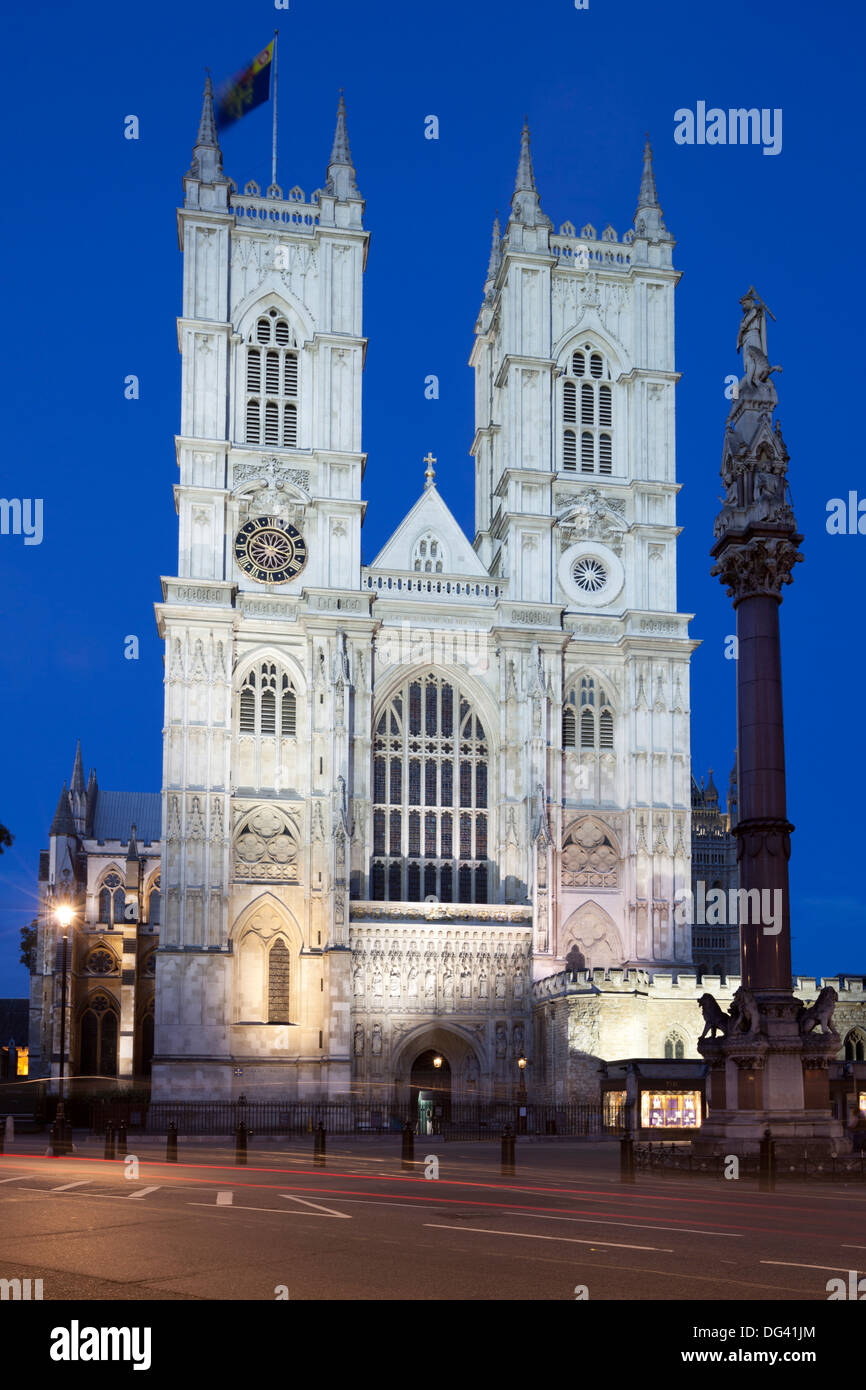 Westminster Abbey in der Nacht, Westminster, London, England, Vereinigtes Königreich, Europa Stockfoto