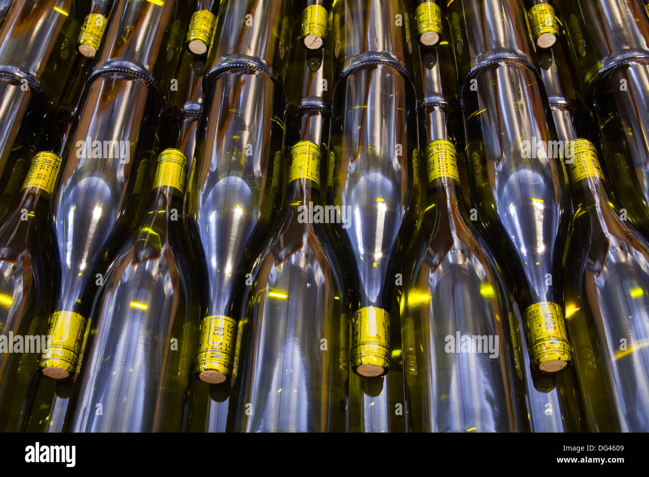 Ungekennzeichnete Weinflaschen, Frankreich, Europa Stockfoto