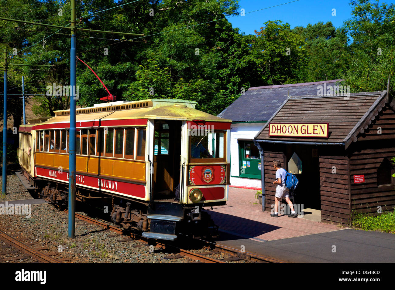 Dhoon Glen Station, Glen Dhoon, Isle Of Man, Manx Electric Railway, Europa Stockfoto