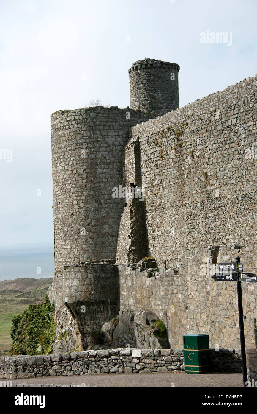 Welsh Burg auf prominente Hill befestigt Stockfoto