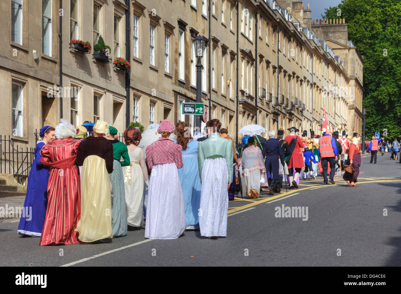 Bad, Jane Austen Festival, Parade, Somerset, England, Vereinigtes Königreich Stockfoto