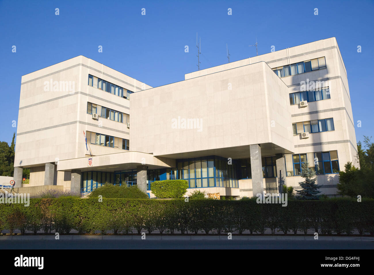 Polizeigebäude, Policijska Uprava Istarska, MUP, Trg Republike, Pula, Istrien, Kroatien Stockfoto