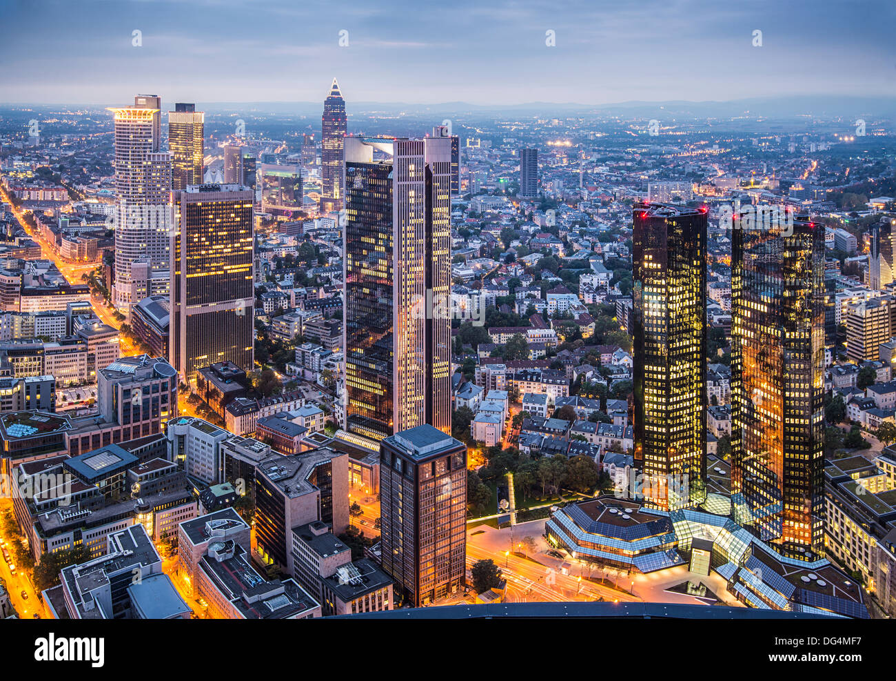 Stadtbild von Frankfurt am Main, das Finanzzentrum des Landes. Stockfoto