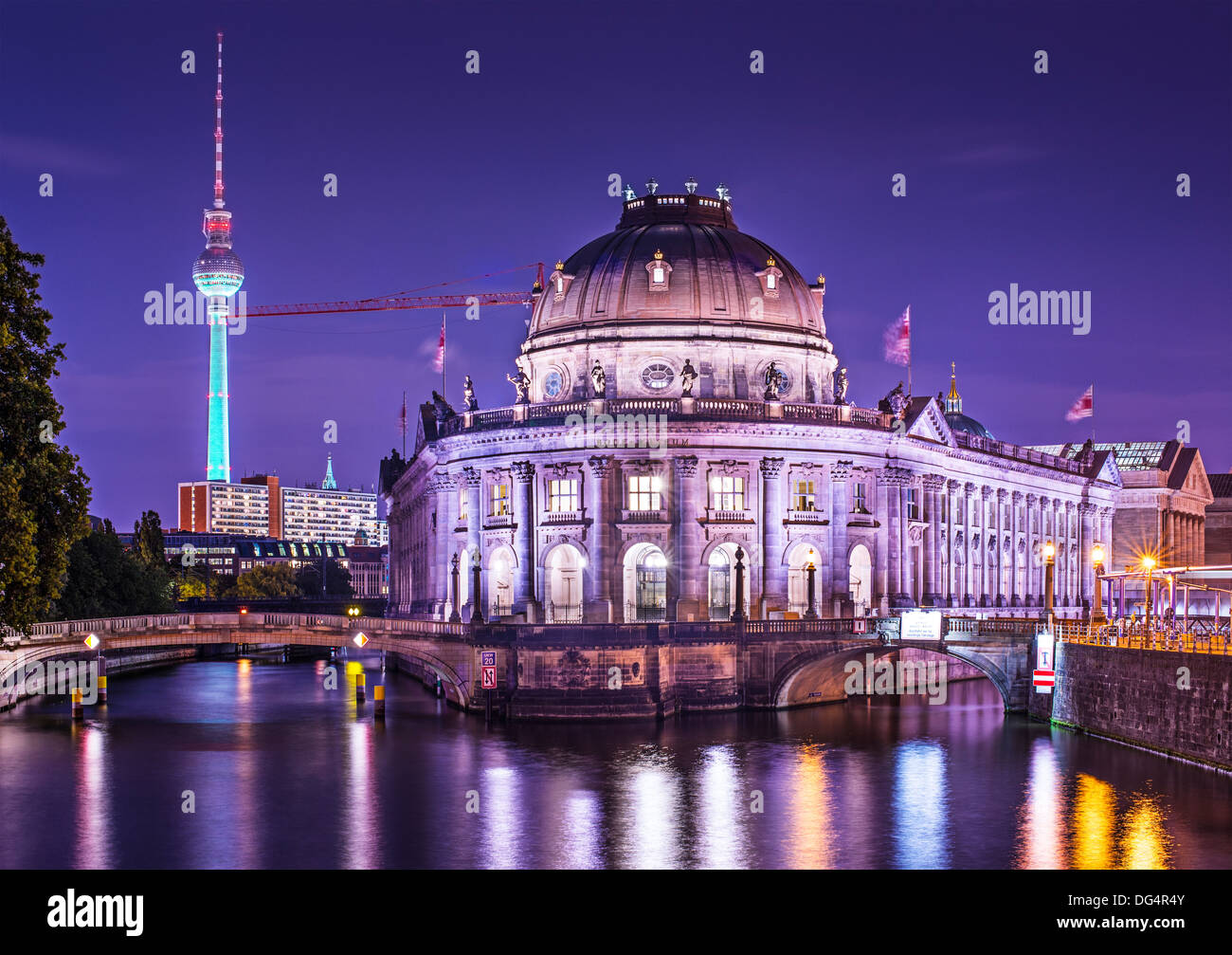 Museumsinsel und Fernsehturm in Berlin, Deutschland. Stockfoto