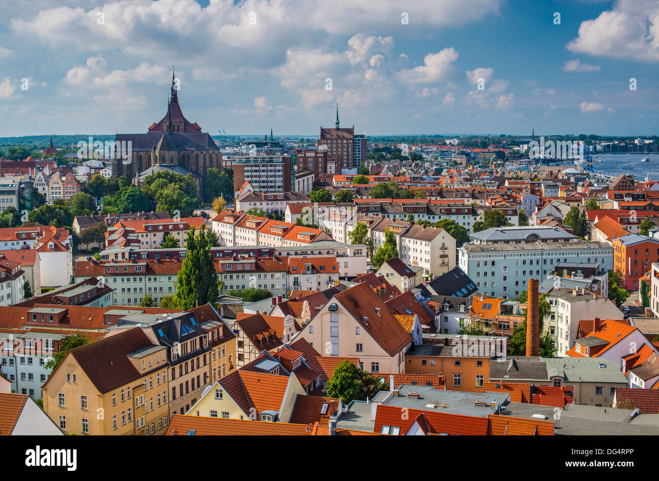 Skyline von Rostock, Deutschland. Stockfoto