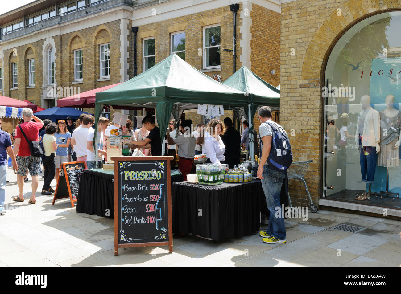 Sommer "Messe Essen und trinken" in Chelsea, London, England, Vereinigtes Königreich. Stockfoto