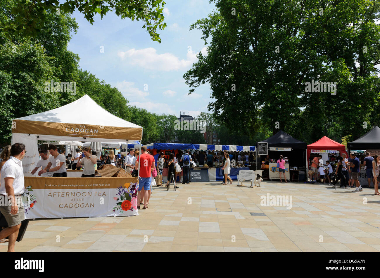 Sommer "Messe Essen und trinken" in Chelsea, London, England, Vereinigtes Königreich. Stockfoto