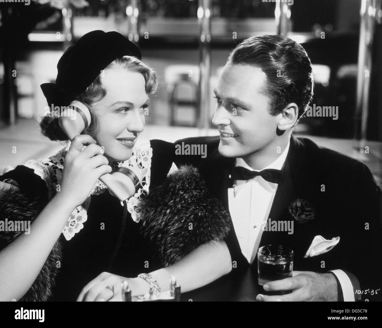 Die Maureen O'Sullivan und Brent Sargent, auf dem der Film, "Mein liebes Fräulein Aldrich', Metro-Goldwyn-Mayer, 1937 eingestellt Stockfoto