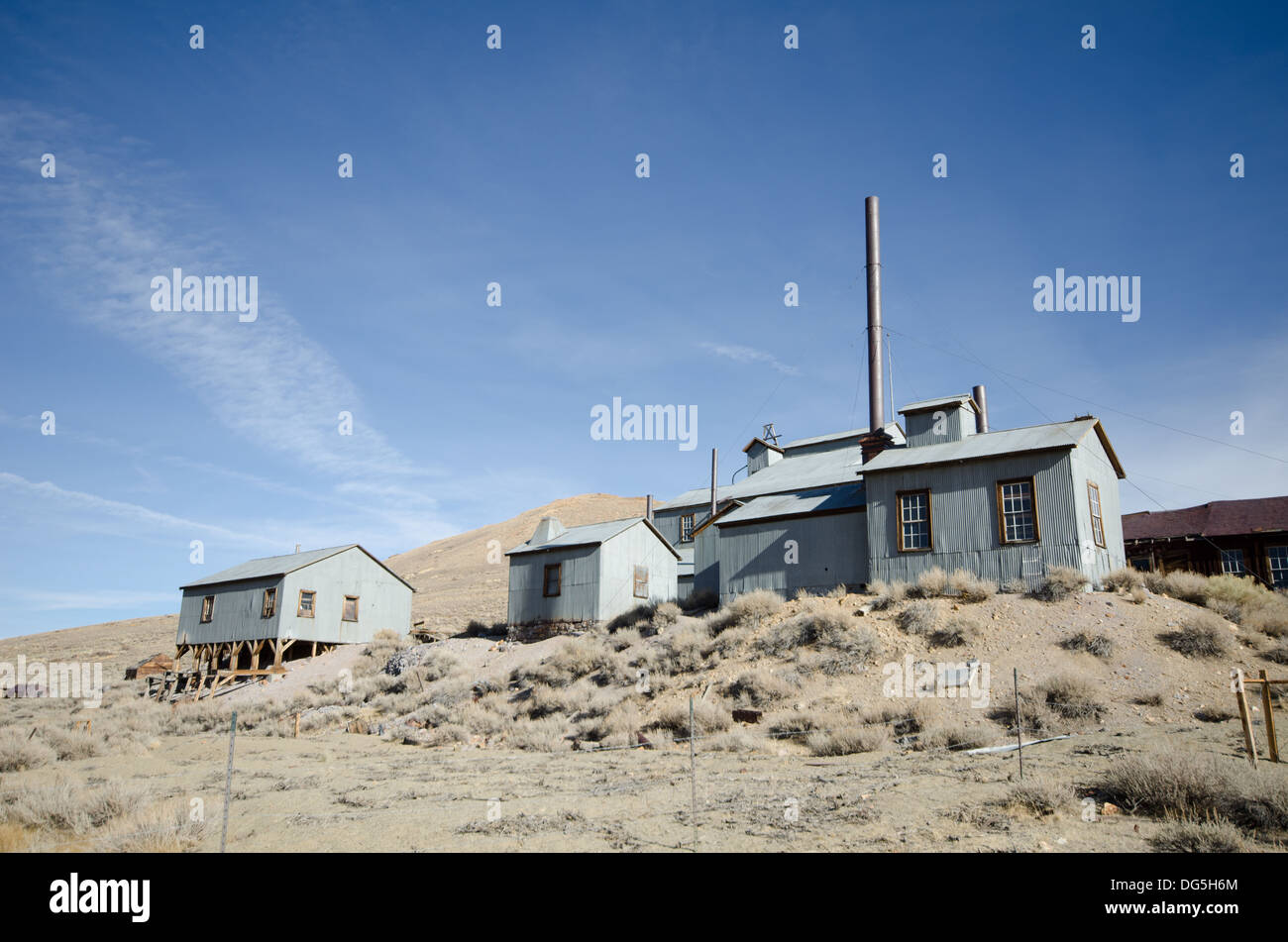 Mine-Altbauten in Geisterstadt Stockfoto