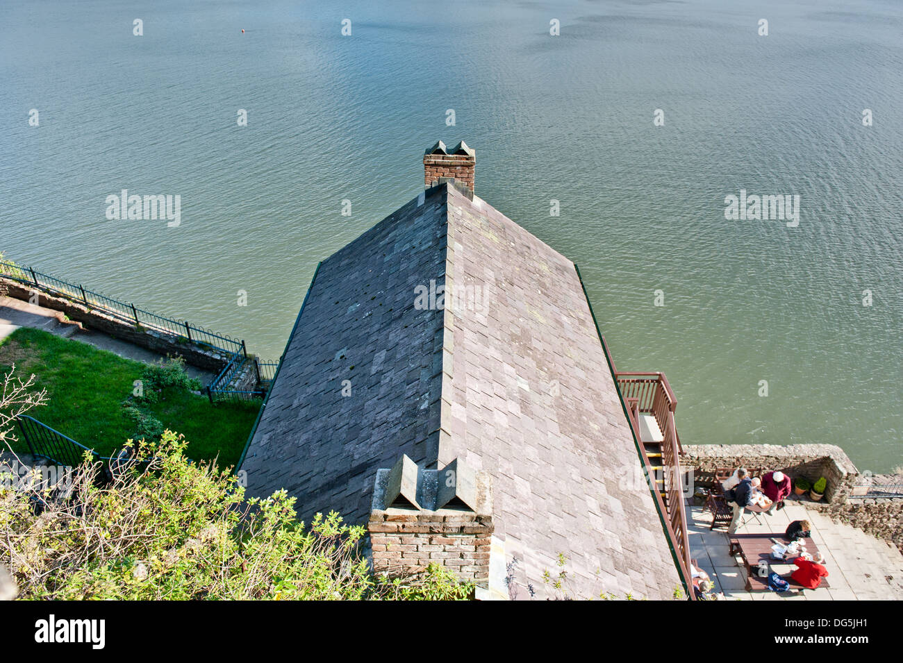 Ansicht von Dylan Thomas Bootshaus in der Stadt Laugharne, der Geburtsort von dem Dichter Dylan Thomas, Wales UK Stockfoto