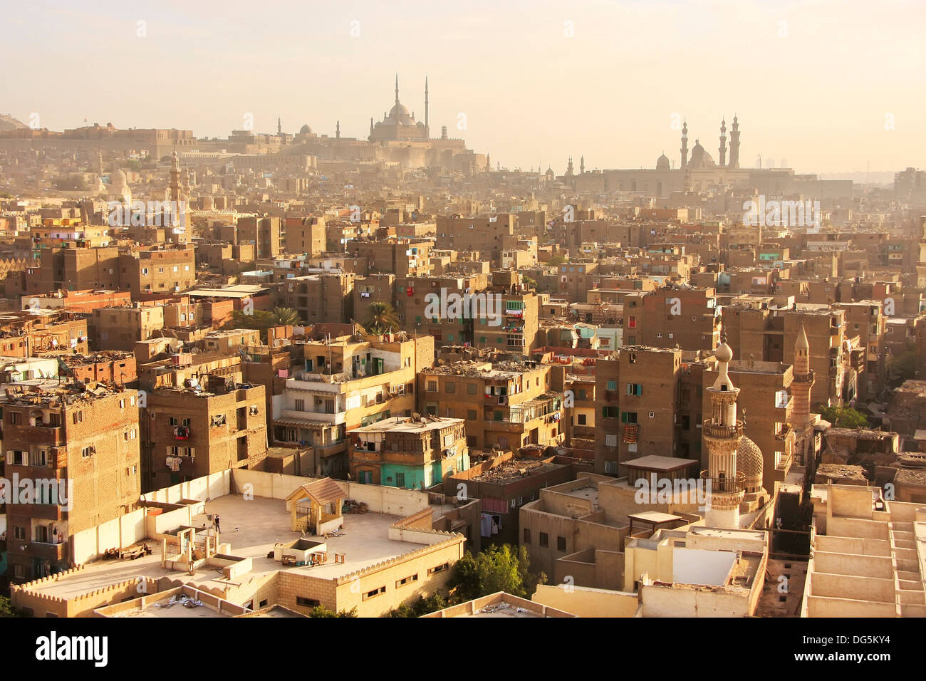 Blick auf die Altstadt Cairo Form Moschee Minarett, Ägypten Stockfoto