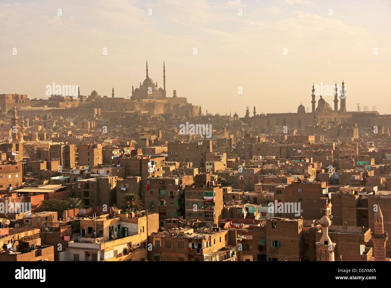 Blick auf die Altstadt Cairo Form Moschee Minarett, Ägypten Stockfoto