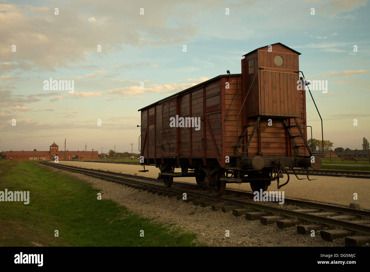 Eisenbahnwaggon im Konzentrationslager Auschwitz-Birkenau Stockfoto