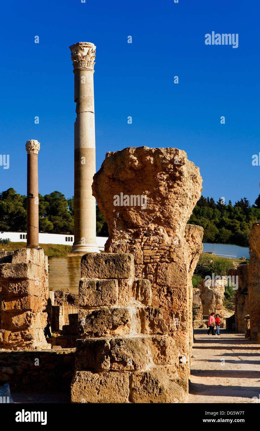 Tunez: Carthage. Die Antonine Bäder (auf dem 2. Jahrhundert n. Chr. gebaut). Stockfoto