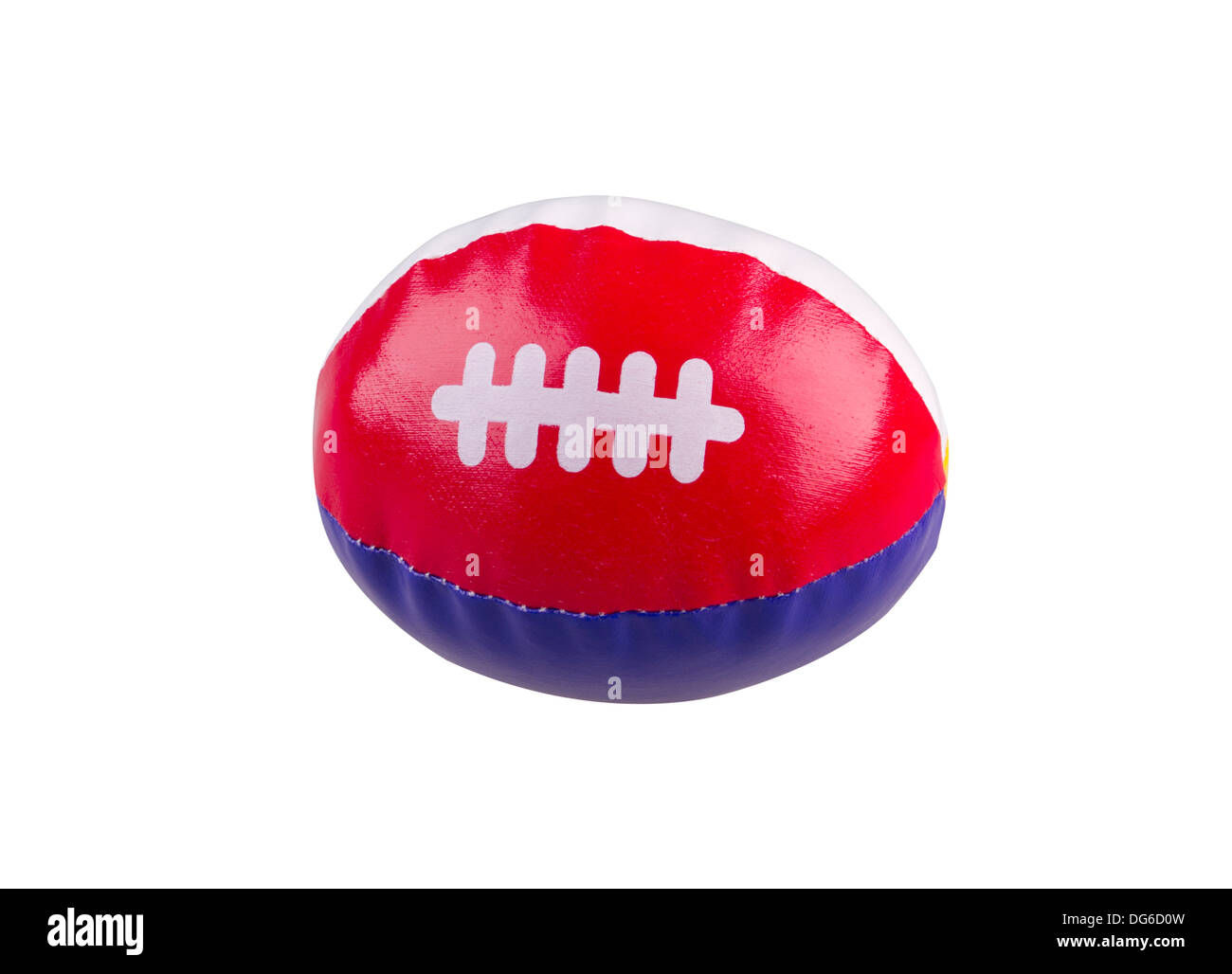 Eine schöne Rugby Ball Spielzeug isoliert auf weißem Hintergrund Stockfoto