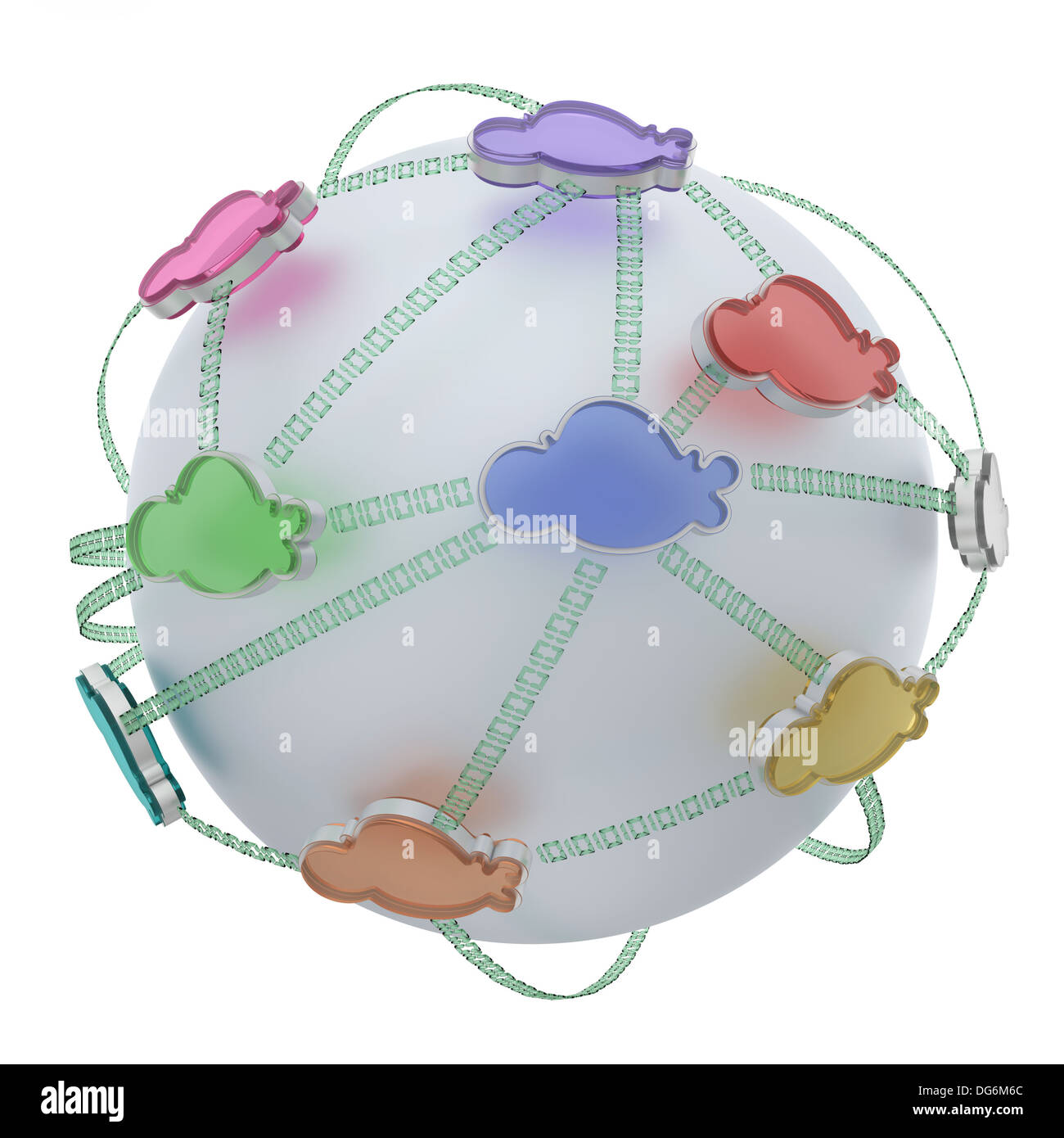 Cloud-Netzwerke auf modernen Welt dreht Stockfoto