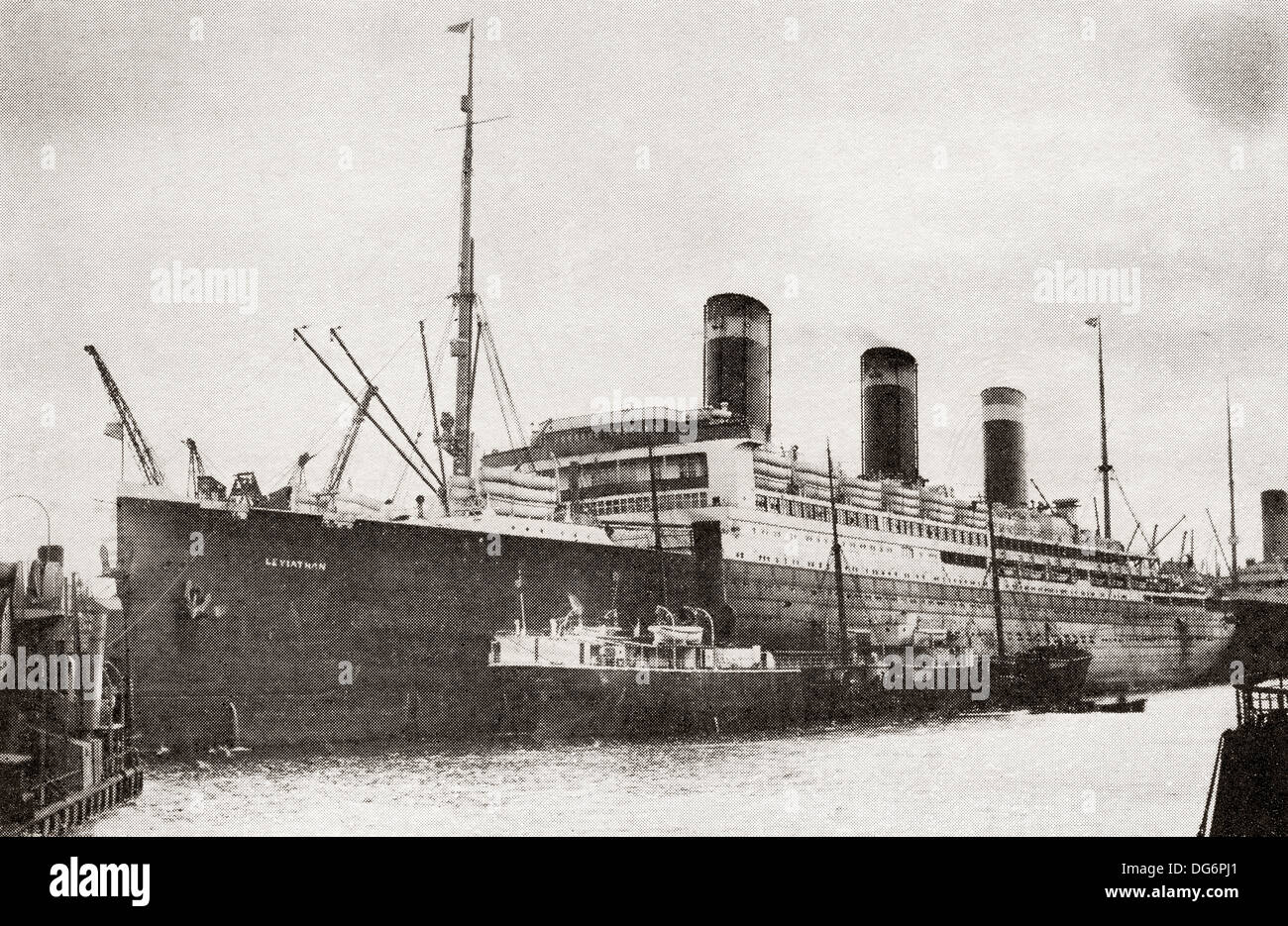 Der Ozeandampfer SS Leviathan, ursprünglich errichtet als das Vaterland. Von der Romantik des Schiffes Kaufmann veröffentlicht 1931. Stockfoto