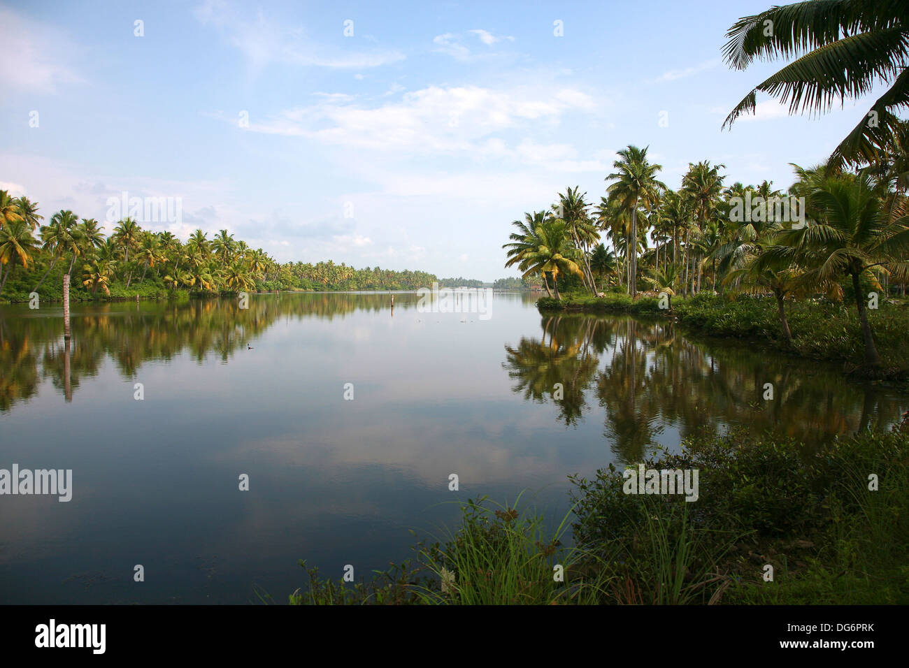 Gewässer in Kerala, Indien zurück. Stockfoto