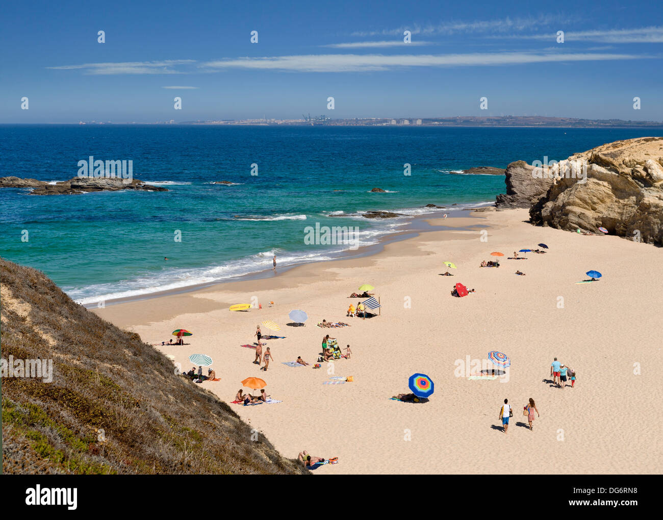 Portugal, das Alentejo, die Sudoeste Alentejano e Costa Vicentina Naturpark, ein Porto Covo Strand, dem Praia Grande Stockfoto