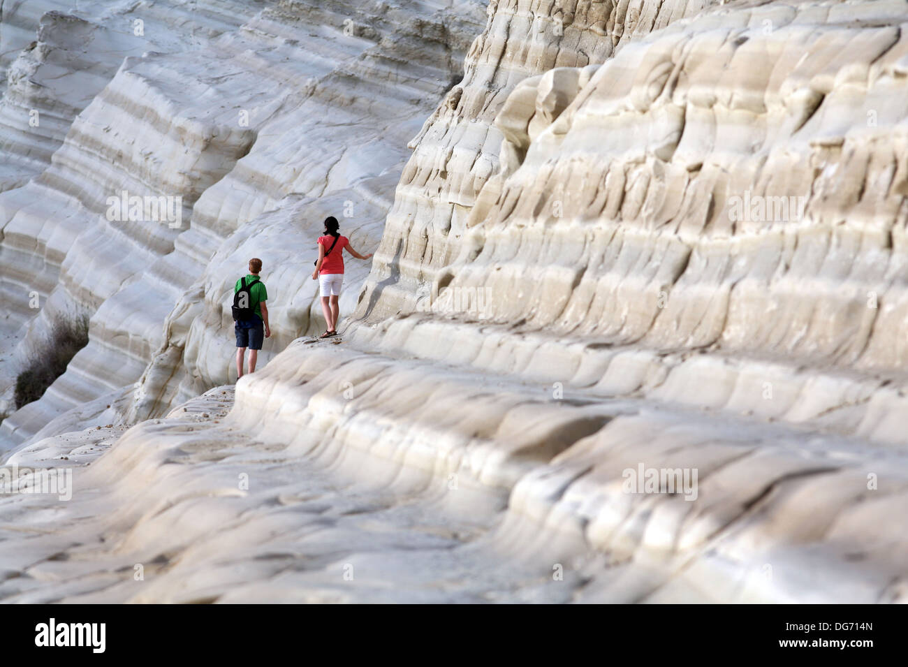 Scala dei Turchi, in der Nähe von Agrigento, Sizilien, Italien. Stockfoto