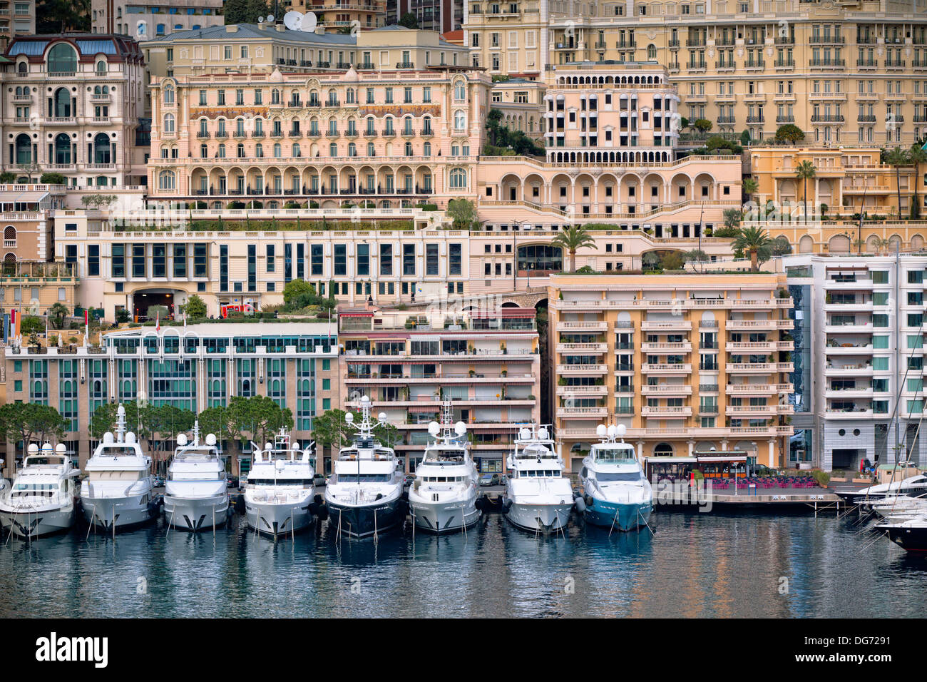 Hafen von Monaco, Monte Carlo, anzeigen. Horizontalen Schuss Stockfoto