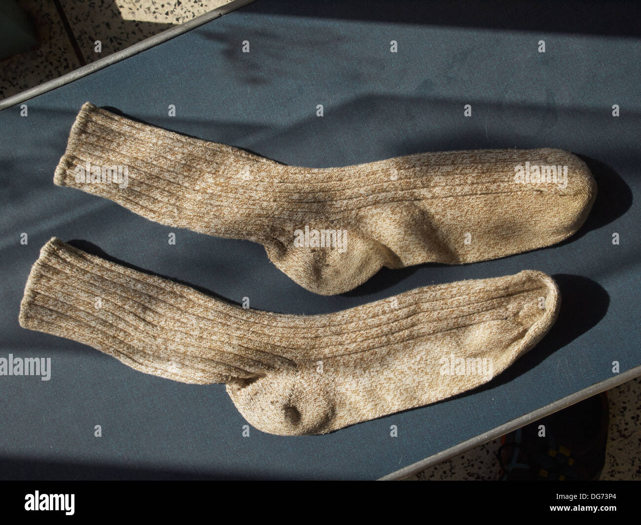 saubere Wollsocken verwendeten Stockfoto